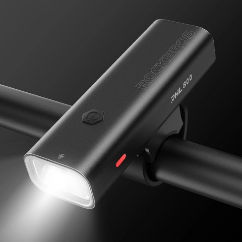 Lampka rowerowa przednia Rockbros 24710012001 800 lm + kabel USB-C - USB-A - czarna