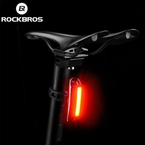 Lampka rowerowa tylna Rockbros A54BK + kabel micro USB - USB-A - czarna Lampka rowerowa tylna Rockbros A54BK + kabel micro USB - USB-A - czarna