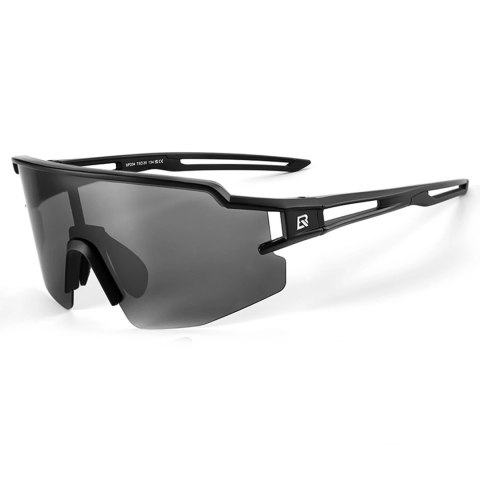 Okulary rowerowe Rockbros polaryzacyjne z ochroną UV i wkładką korekcyjną 14120008006 szare szkła - czarne Okulary rowerowe Rockbros polaryzacyjne z ochroną UV i wkładką korekcyjną 14120008006 szare szkła - czarne