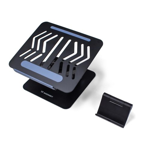Podstawka pod laptopa, tablet Wozinsky WRS-CPY84SB 360 aluminiowa + Gratis! podstawka do smartfona - czarna Podstawka pod laptopa, tablet Wozinsky WRS-CPY84SB 360 aluminiowa + Gratis! podstawka do smartfona - czarna