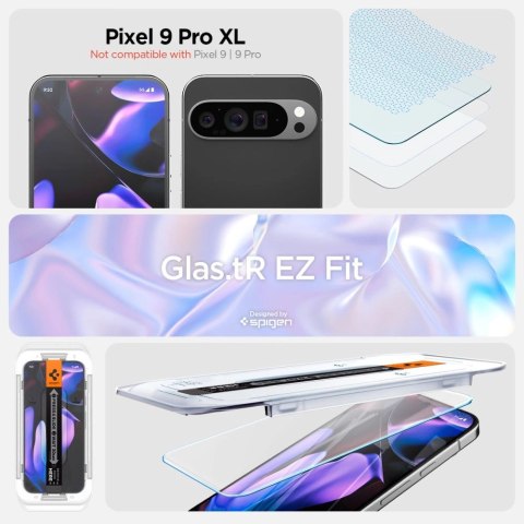 Szkło hartowane Spigen Glas.tR EZ Fit z aplikatorem na Google Pixel 9 Pro XL (2 szt.)