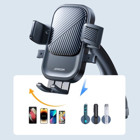 Uchwyt Joyroom JR-OK6 zaciskowy na telefon na szybę - czarny Uchwyt Joyroom JR-OK6 zaciskowy na telefon na szybę - czarny