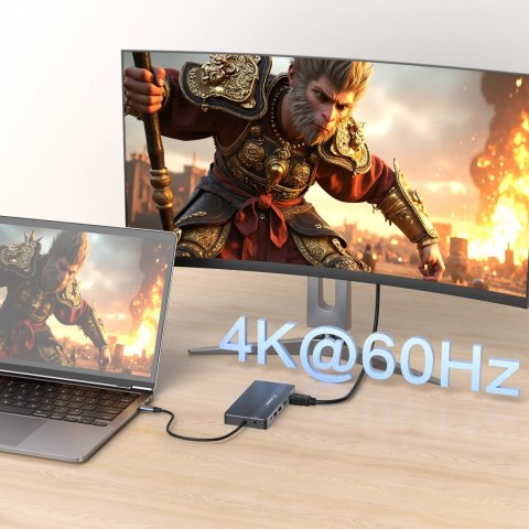 Hub USB-C 14 w 1 Wozinsky WDS03Y5S wielofunkcyjny, aluminiowy, do 3 monitorów, z kablem 15 cm - szary Hub USB-C 14 w 1 Wozinsky WDS03Y5S wielofunkcyjny, aluminiowy, do 3 monitorów, z kablem 15 cm - szary