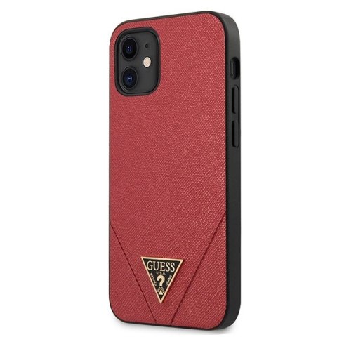 Etui Guess Saffiano na iPhone 12 mini - czerwone Saffiano Etui Guess Saffiano na iPhone 12 mini - czerwone Saffiano