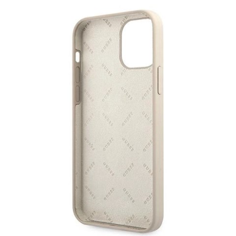 Etui Guess Silicone Vintage na iPhone 12 Pro Max - szaro-różowe Etui Guess Silicone Vintage na iPhone 12 Pro Max - szaro-różowe