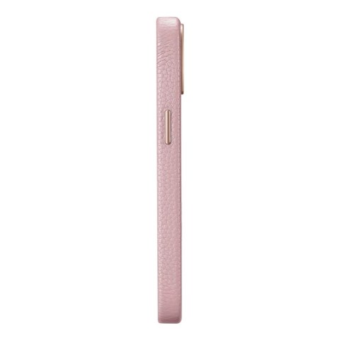 ICarer Litchi Premium Leather Case skórzane etui iPhone 14 magnetyczne z MagSafe różowy (WMI14220709-PK)