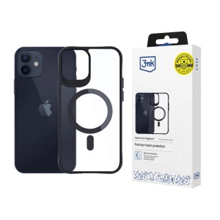 Etui 3mk Satin Armor MagCase z MagSafe na iPhone 12 / 12 Pro - przezroczyste z czarną ramką