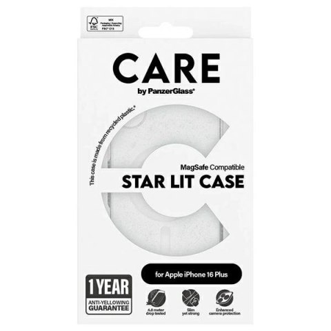 Etui CARE by PanzerGlass Flagship Star Lit Case z MagSafe na iPhone 16 Plus - białe