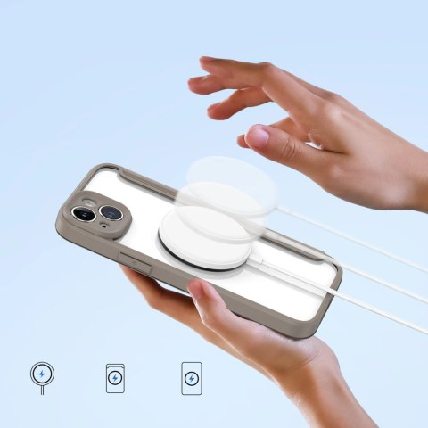 Etui Dux Ducis Skin X Pro na iPhone 14 Plus z MagSafe i klapką - beżowe