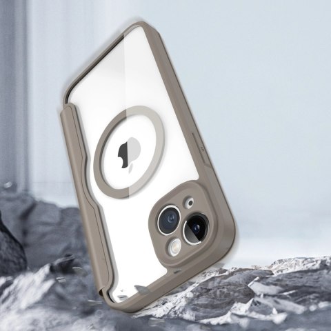 Etui Dux Ducis Skin X Pro na iPhone 14 Plus z MagSafe i klapką - beżowe