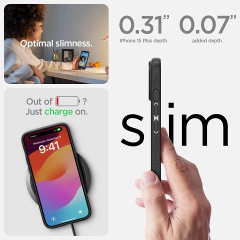 Etui Spigen Liquid Air na iPhone 15 Plus - czarny mat Etui Spigen Liquid Air na iPhone 15 Plus - czarny mat