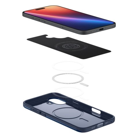 Etui Spigen Thin Fit Magsafe na iPhone 16 - niebieskie