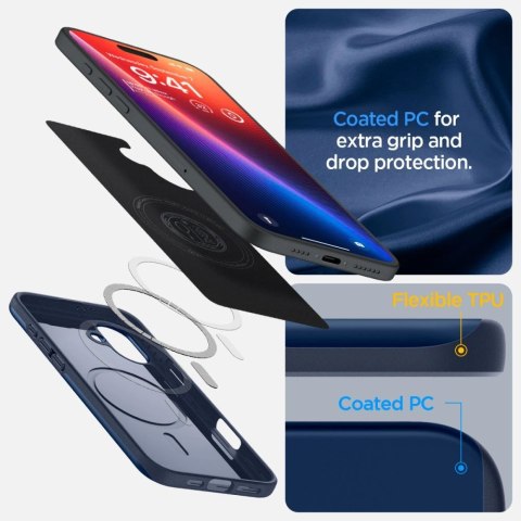 Etui Spigen Thin Fit Magsafe na iPhone 16 - niebieskie