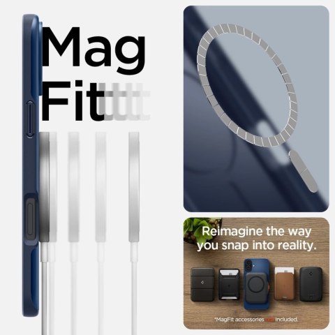 Etui Spigen Thin Fit Magsafe na iPhone 16 - niebieskie