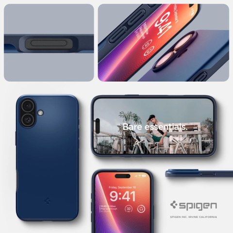 Etui Spigen Thin Fit Magsafe na iPhone 16 - niebieskie