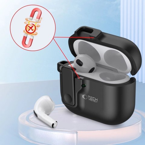 Etui Tech-Protect Slim Hook na AirPods 4 - czarne Etui Tech-Protect Slim Hook na AirPods 4 - czarne