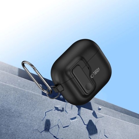 Etui Tech-Protect Slim Hook na AirPods 4 - czarne Etui Tech-Protect Slim Hook na AirPods 4 - czarne