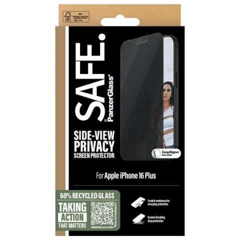 Szkło hartowane SAFE by PanzerGlass Privacy Screen Protector Ultra-Wide Fit na iPhone 16 Plus Szkło hartowane SAFE by PanzerGlass Privacy Screen Protector Ultra-Wide Fit na iPhone 16 Plus