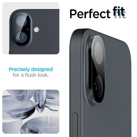 Szkło na aparat Spigen Optik GLAS.TR Camera Protector 2-PACK na iPhone 16 / 16 PLUS - czarne Szkło na aparat Spigen Optik GLAS.TR Camera Protector 2-PACK na iPhone 16 / 16 PLUS - czarne
