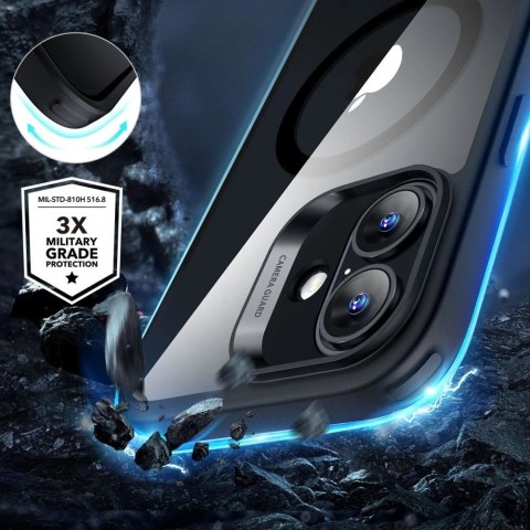 Zestaw etui ESR Classic Hybrid Halolock MagSafe + szkło hartowane na iPhone 16 Plus - przezroczyste z czarną ramką
