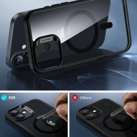 Zestaw etui ESR Classic Hybrid Halolock MagSafe + szkło hartowane na iPhone 16 Plus - przezroczyste z czarną ramką