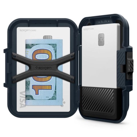Etui Spigen Lock Fit MagSafe na karty - granatowy Etui Spigen Lock Fit MagSafe na karty - granatowy