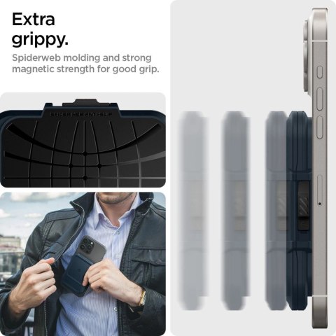 Etui Spigen Lock Fit MagSafe na karty - granatowy Etui Spigen Lock Fit MagSafe na karty - granatowy