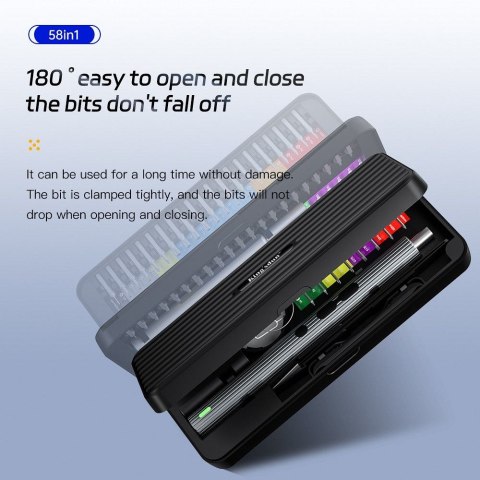UF-TOOLS - Wkrętak elektryczny N20 z wymiennymi bitami i magnetyzerem 58w1