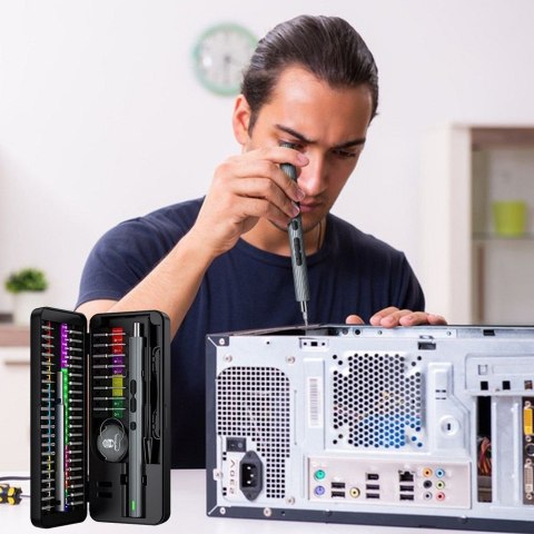 UF-TOOLS - Wkrętak elektryczny N20 z wymiennymi bitami i magnetyzerem 58w1