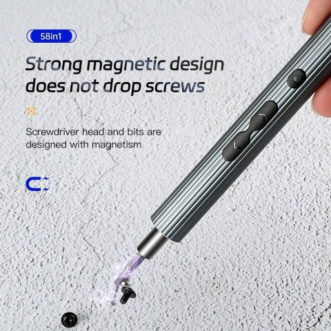 UF-TOOLS - Wkrętak elektryczny N20 z wymiennymi bitami i magnetyzerem 58w1