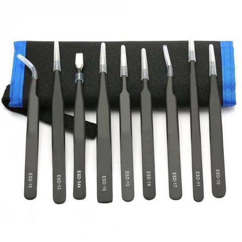 UF-TOOLS - Zestaw pincet ESD-9 (9szt.)