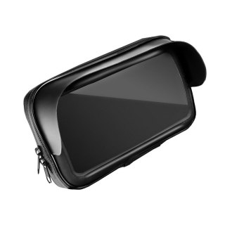 Uchwyt motocyklowy na zamek wodoodporny z daszkiem ( 4,8" - 5,5" ) czarny