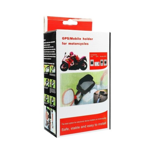 Uchwyt motocyklowy na zamek wodoodporny z daszkiem ( 4,8" - 5,5" ) czarny
