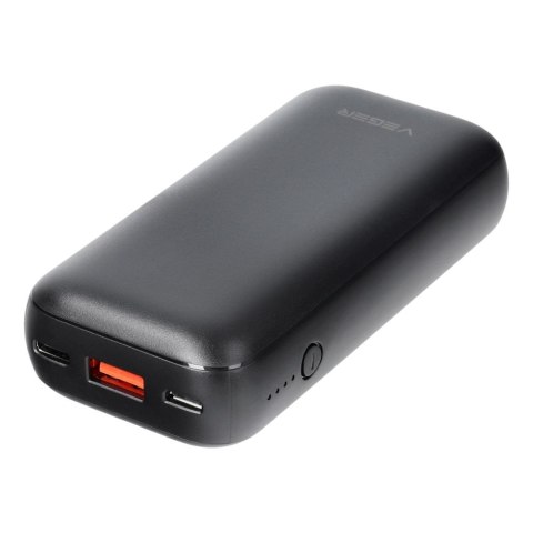 VEGER powerbank 10000 mAh PD QC3.0 3A 20W S10 (W1135) czarny VEGER powerbank 10000 mAh PD QC3.0 3A 20W S10 (W1135) czarny
