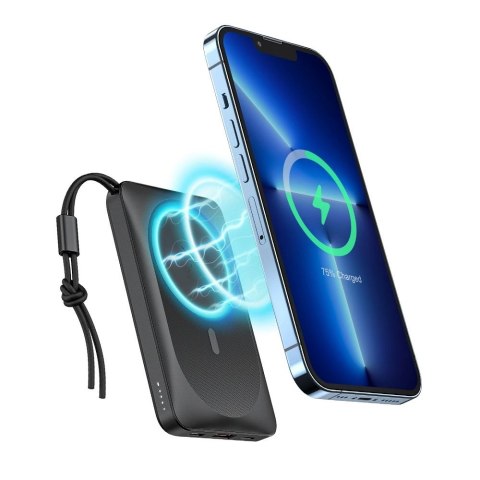 VEGER powerbank 10000 mAh z ładowaniem indukcyjnym kompatybilny z MagSafe PD QC3.0 2A 20W MagOn (VP1151 / W1151) biały VEGER powerbank 10000 mAh z ładowaniem indukcyjnym kompatybilny z MagSafe PD QC3.0 2A 20W MagOn (VP1151 / W1151) biały