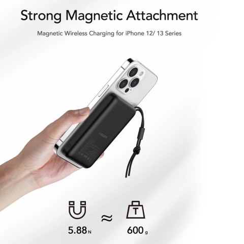 VEGER powerbank 10000 mAh z ładowaniem indukcyjnym kompatybilny z MagSafe PD QC3.0 2A 20W MagOn (VP1151 / W1151) biały VEGER powerbank 10000 mAh z ładowaniem indukcyjnym kompatybilny z MagSafe PD QC3.0 2A 20W MagOn (VP1151 / W1151) biały
