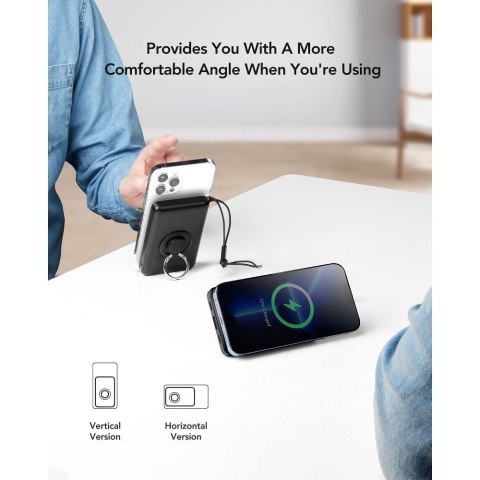 VEGER powerbank 10000 mAh z ładowaniem indukcyjnym kompatybilny z MagSafe PD QC3.0 2A 20W MagOn (VP1151 / W1151) biały VEGER powerbank 10000 mAh z ładowaniem indukcyjnym kompatybilny z MagSafe PD QC3.0 2A 20W MagOn (VP1151 / W1151) biały