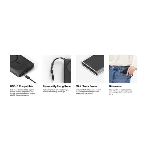 VEGER powerbank 10000 mAh z ładowaniem indukcyjnym kompatybilny z MagSafe PD QC3.0 2A 20W MagOn (VP1151 / W1151) biały VEGER powerbank 10000 mAh z ładowaniem indukcyjnym kompatybilny z MagSafe PD QC3.0 2A 20W MagOn (VP1151 / W1151) biały