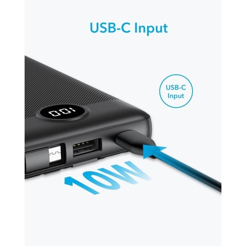VEGER powerbank 10000 mAh z wbudowanymi kablami Micro USB / Typ C / Lightning C10 (W1116) czarny