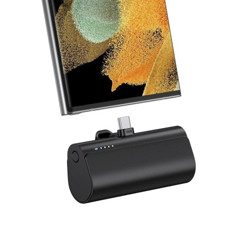 Powerbank Blue Star 5000 mAh z wbudowanym złączem Typ C 2,1A W0556 czarny