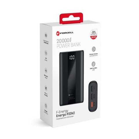 Powerbank Forcell F-Energy Energo P20K2 QC3.0 PD 3A 22,5W 20000 mAh czarny 0INT