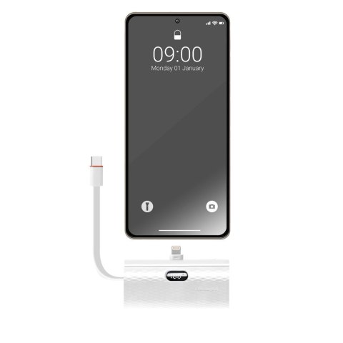 Powerbank Forcell F-Energy Power Plug F5K3 PD 20W 5000 mAh z wbudowanym złączem Lightning biały Powerbank Forcell F-Energy Power Plug F5K3 PD 20W 5000 mAh z wbudowanym złączem Lightning biały
