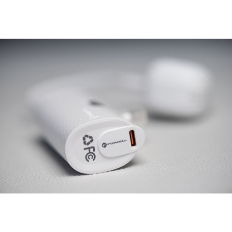 Powerbank Forcell F-Energy Power Plug F5K3 PD 20W 5000 mAh z wbudowanym złączem USB C biały Powerbank Forcell F-Energy Power Plug F5K3 PD 20W 5000 mAh z wbudowanym złączem USB C biały