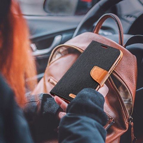Kabura CANVAS Book do IPHONE 16 Plus czarny