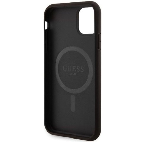 GUESS futerał do IPHONE 11 kompatybliny z MagSafe GUHMN61G4GFRK (4G Ring classic logo) czarny GUESS futerał do IPHONE 11 kompatybliny z MagSafe GUHMN61G4GFRK (4G Ring classic logo) czarny