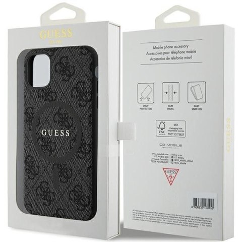 GUESS futerał do IPHONE 11 kompatybliny z MagSafe GUHMN61G4GFRK (4G Ring classic logo) czarny GUESS futerał do IPHONE 11 kompatybliny z MagSafe GUHMN61G4GFRK (4G Ring classic logo) czarny