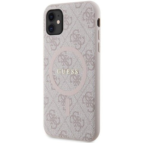 GUESS futerał do IPHONE 11 kompatybliny z MagSafe GUHMN61G4GFRP (4G Ring classic logo) różowy GUESS futerał do IPHONE 11 kompatybliny z MagSafe GUHMN61G4GFRP (4G Ring classic logo) różowy