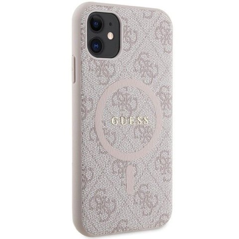 GUESS futerał do IPHONE 11 kompatybliny z MagSafe GUHMN61G4GFRP (4G Ring classic logo) różowy GUESS futerał do IPHONE 11 kompatybliny z MagSafe GUHMN61G4GFRP (4G Ring classic logo) różowy