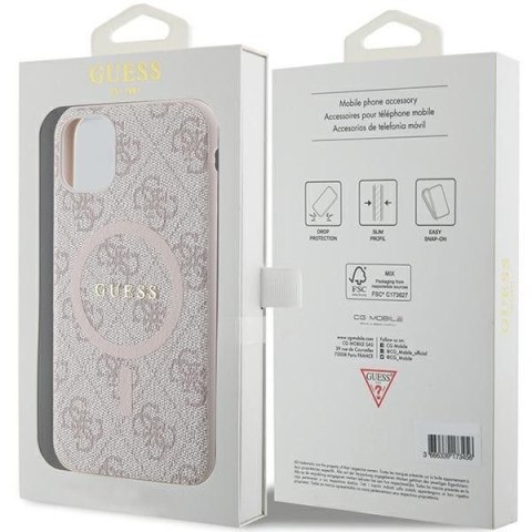 GUESS futerał do IPHONE 11 kompatybliny z MagSafe GUHMN61G4GFRP (4G Ring classic logo) różowy GUESS futerał do IPHONE 11 kompatybliny z MagSafe GUHMN61G4GFRP (4G Ring classic logo) różowy