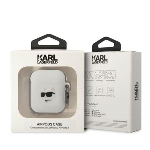 KARL LAGERFELD futerał do APPLE Airpods 1 / 2 KLA2RUNCHH (3D Sil NFT Choupette) biały